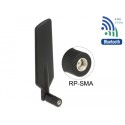 Delock LTE Antenna Dual Band WLAN ac/a/b/g/n RP-SMA plug 1 - 4 dBi omnidirectional rotatable with tilt joint black