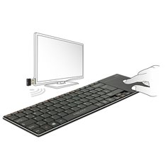 Delock Wireless Keyboard for Smart TV and Windows PC with Touchpad 6 mm flat