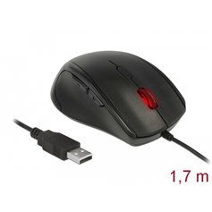 Delock Egonomic optical 5-button USB mouse - left handers