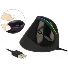 Delock Ergonomic USB Mouse vertical - RGB Illumination