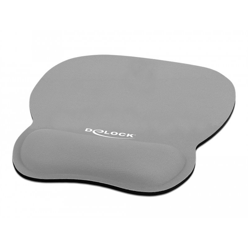 Tappetino mouse ergonomico con poggiapolso grigio 245x206 mm - KM