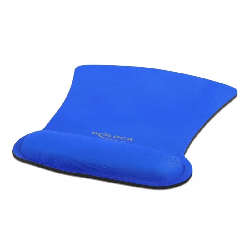 Tappetino mouse ergonomico con poggiapolso blu 255x207 mm - KM Soltec Srl