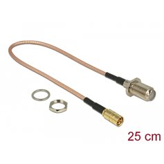 Delock Antenna cable F jack bulkhead > SMB plug RG-316 25 cm
