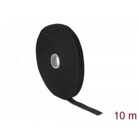 Delock Velcro tape on roll L 10 m x W 13 mm black