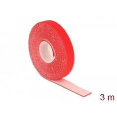 Delock Velcro tape on roll L 3 m x W 13 mm red