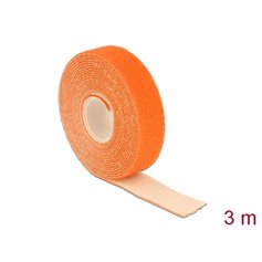 Delock Velcro tape on roll L 3 m x W 20 mm orange