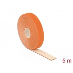 Delock Velcro tape on roll L 5 m x W 20 mm orange