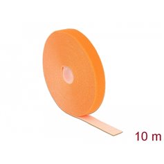 Delock Velcro tape on roll L 10 m x W 20 mm orange