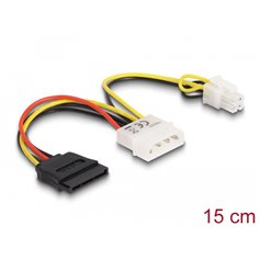 Delock Cable Power Molex 4 pin male > SATA 15 pin female + P4 male