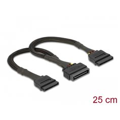 Delock SATA Power Cable 15 pin female > 2 x SATA 15 pin male 25 cm