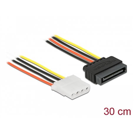 Delock Power Cable SATA 15 pin female > 4 pin female 30 cm