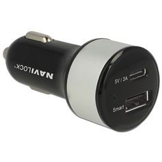 Navilock Car charger 1 x USB Type-C™ + 1 x USB Type-A