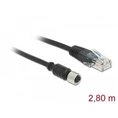 Navilock Connection Cable M8 female serial waterproof to RJ45 male 2.8 m