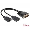 Delock Adapter DMS-59 male > 2 x HDMI female 20cm