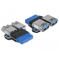 Delock Adapter USB 3.0 pin header female > 2 x USB 3.0 female – parallel
