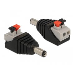 Delock Adapter DC 5.5 x 2.1 mm male > Terminal Block with push button 2 pin