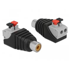Delock Adapter RCA female > Terminal Block with push button 2 pin