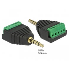 Delock Adapter Stereo jack male 3.5 mm to Terminal Block 5 pin