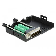 Delock D-Sub15 male to Terminal Block with Enclosure