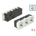 Delock Easy 45 Grounded Power Socket 3-way with a 45° arrangement 45 x 45 mm 5 pieces