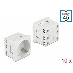 Delock Easy 45 Grounded Power Socket with a 45° arrangement extendable 45 x 45 mm 10 pieces