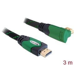 Delock Cable High Speed HDMI with Ethernet – HDMI A male  HDMI A male angled 4K 3 m