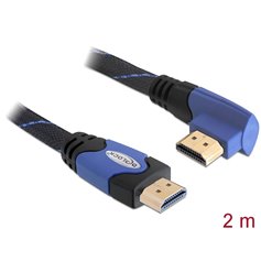 Delock Cable High Speed HDMI with Ethernet – HDMI A male  HDMI A male angled 4K 2 m