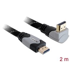 Delock Cable High Speed HDMI with Ethernet – HDMI A male > HDMI A male angled 4K 2 m