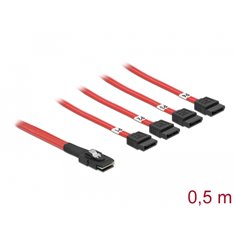 Delock Cable Mini SAS SFF-8087  4 x SATA 7 pin 0.5 m