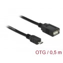 Delock Cable USB micro-B male > USB 2.0-A female OTG 50 cm