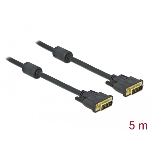 Delock Cable DVI 24+1 male > DVI 24+1 male 5 m black