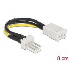 Delock Power Cable 3 pin male > 3 pin female (fan) 8 cm – Reduction of rotation speed