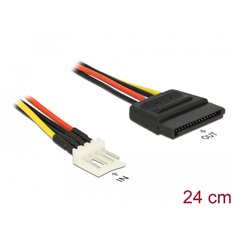 Delock Power Cable SATA 15 pin receptacle > 4 pin floppy male 24 cm
