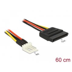 Delock Power Cable SATA 15 pin receptacle > 4 pin floppy male 60 cm