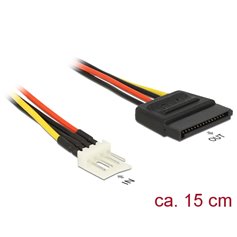 Delock Power Cable SATA 15 pin receptacle > 4 pin floppy male 15 cm