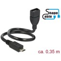 Delock Cable USB 2.0 Micro-B male > USB 2.0 Type-A female OTG ShapeCable 0.35 m