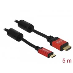 Delock Cable High Speed HDMI with Ethernet - HDMI A male > HDMI Mini-C male 4K 5 m