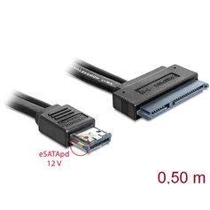 Delock Cable eSATApd 12 V > SATA 22 pin 2.5 / 3.5 HDD 0.5 m