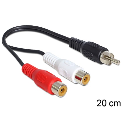 Delock Cable RCA 2 x female > RCA 1 x male 0,2 m