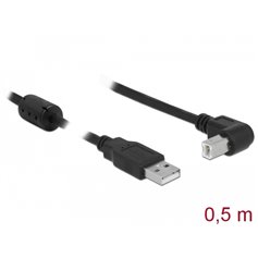 Delock Cable USB 2.0 Type-A male > USB 2.0 Type-B male angled 0.5 m black