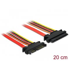 Delock Extension cable SATA 6 Gb/s 22 pin plug > SATA 22 pin receptacle (3.3 V + 5 V + 12 V) 20 cm
