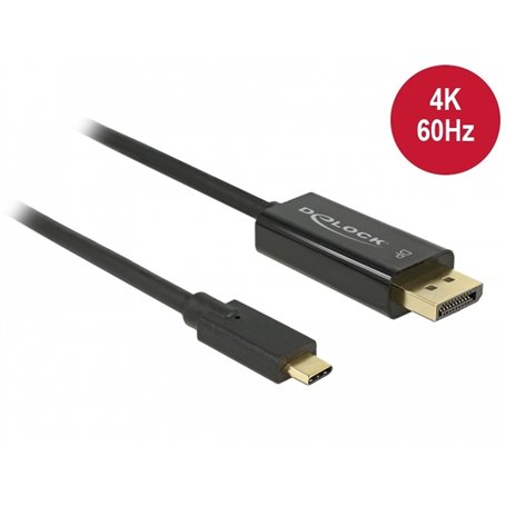 Delock Cable USB Type-C™ male  DisplayPort male (DP Alt Mode) 4K 60 Hz 2 m black