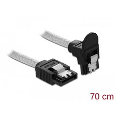 Delock SATA 6 Gb/s Cable straight to downwards angled 70 cm transparent