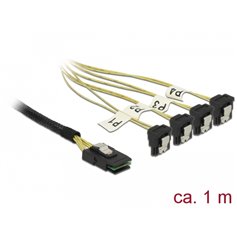 Delock Cable Mini SAS SFF-8087 > 4 x SATA 7 Pin angled 1 m