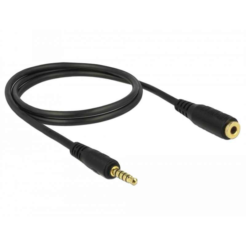 Delock Extension Cable Stereo Jack Mm Pin Male To Female M Black