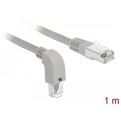 Delock Network cable RJ45 Cat.6A S/FTP downwards angled / straight 1 m