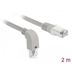 Delock Network cable RJ45 Cat.6A S/FTP downwards angled / straight 2 m