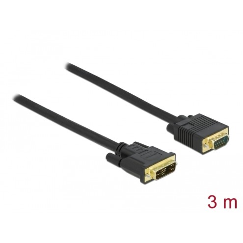 Delock Cable DVI 12+5 male to VGA male 3 m