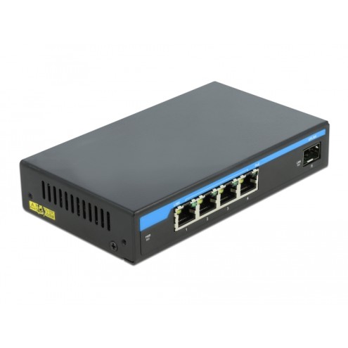 Delock Gigabit Ethernet Switch 4 Port PoE + 1 SFP