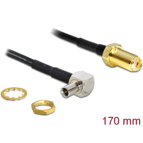 Delock Antenna Cable SMA Jack bulkhead > TS-9 90° plug 170 mm